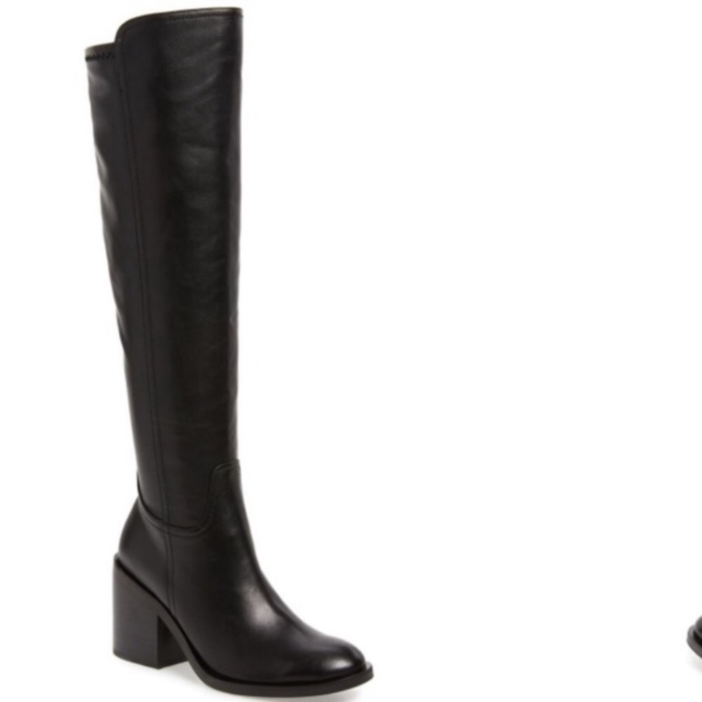 New Jeffrey Campbell Woodvale black over the knee heeled boots 7.5